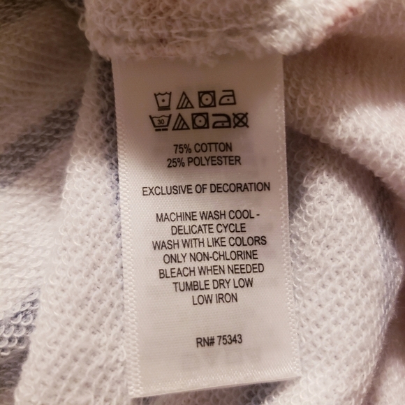 HEYTON Casual Striped Dress Women's XS 3/4 Sleeve Crew Neck Navy White Pink EUC - Picture 4 of 5